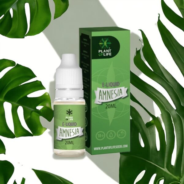Gros plan sur le E-LIQUIDE AMNESIA CBD 200MG, parfait pour une expérience de vapotage relaxante et sans nicotine.